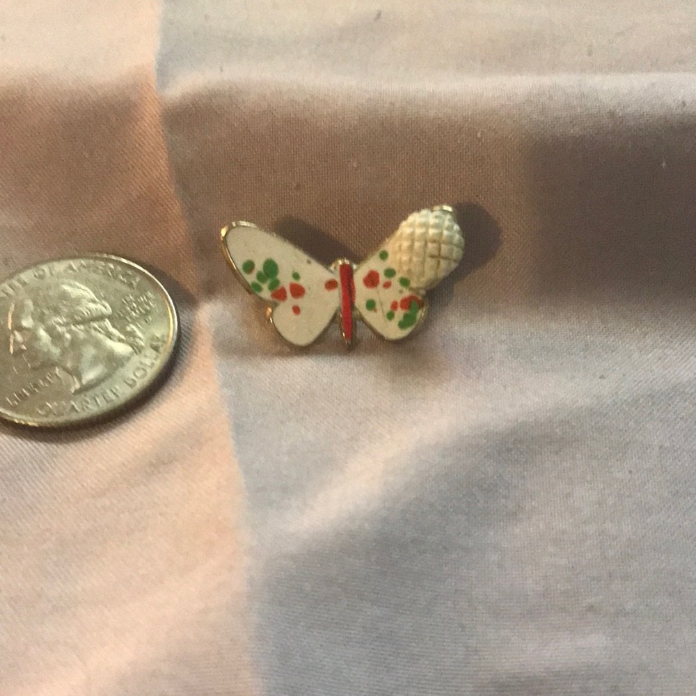 Enamel butterfly pin.